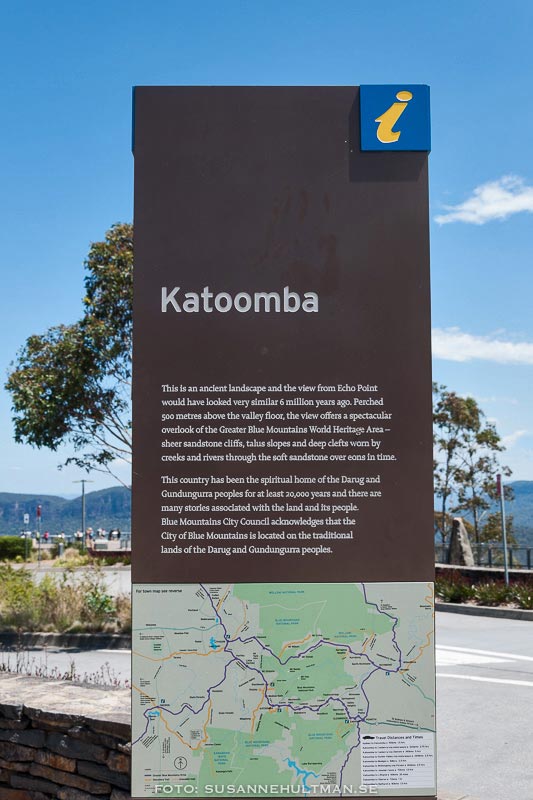 Kartskylt över Katoomba