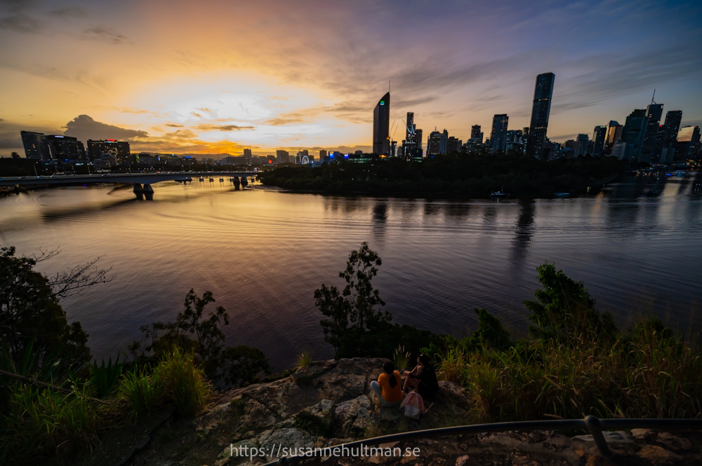 Solnedgång över Brisbane River