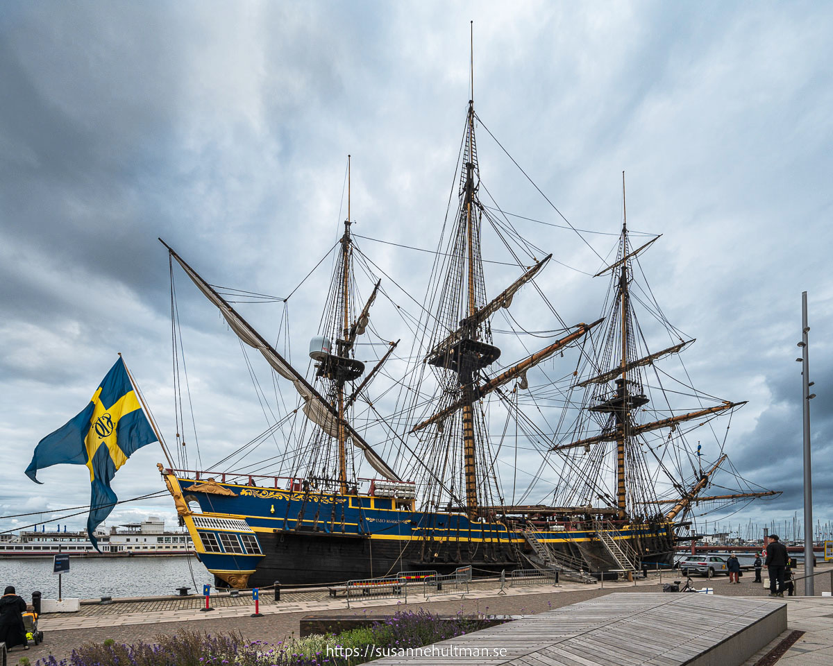 Segelfartyget Götheborg vid kajen.