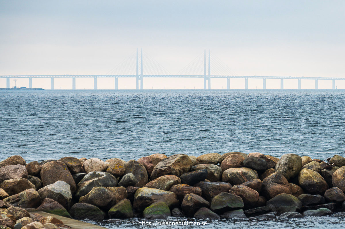 Öresundsbron från Västra hamnen i Malmö.